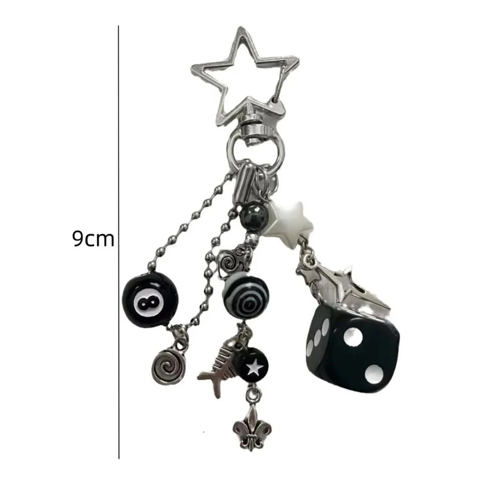 Dice & Star Keychain