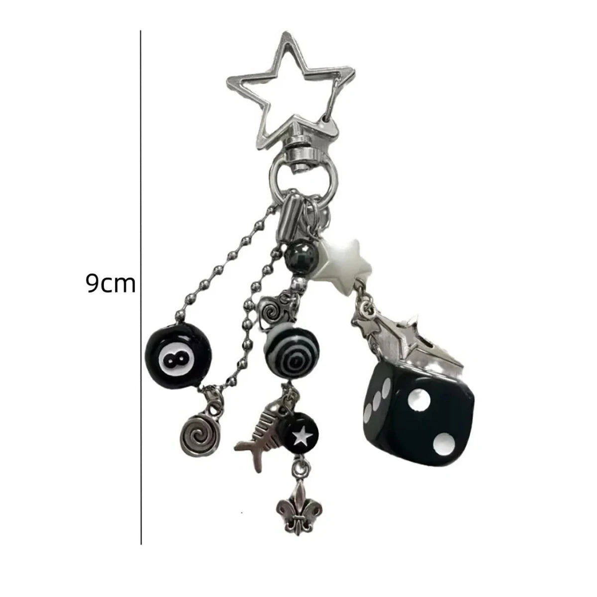 Dice & Star Keychain