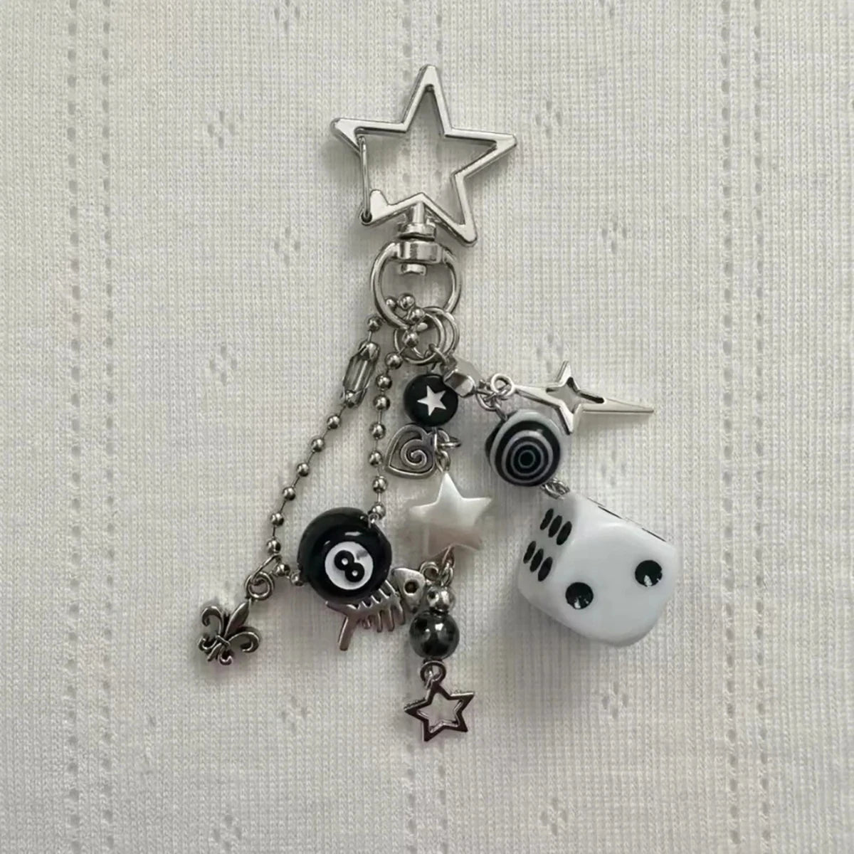 Dice & Star Keychain