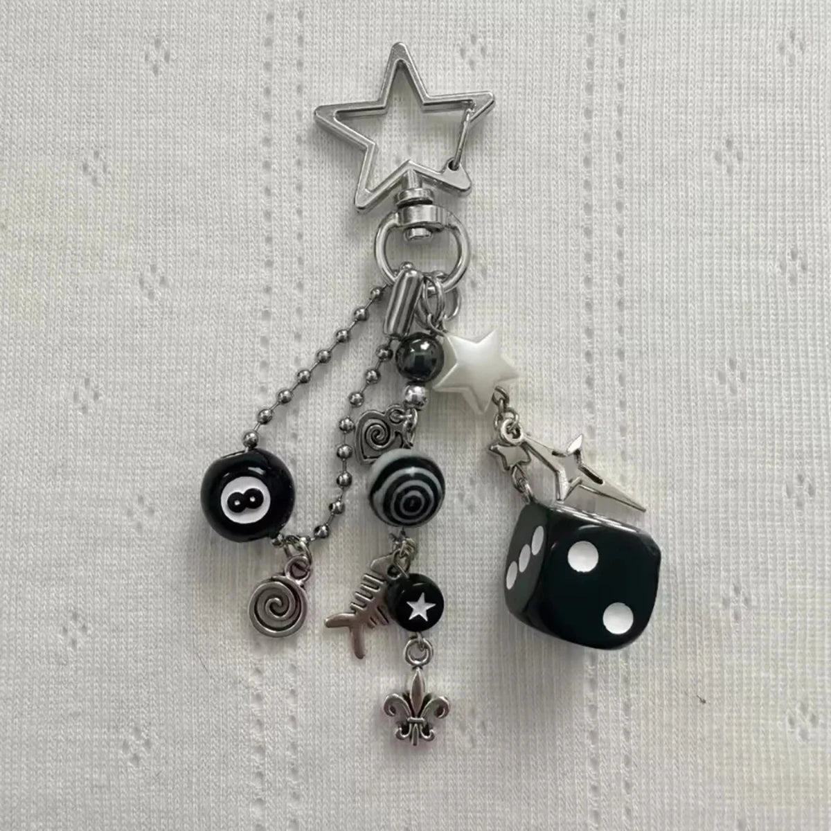 Dice & Star Keychain