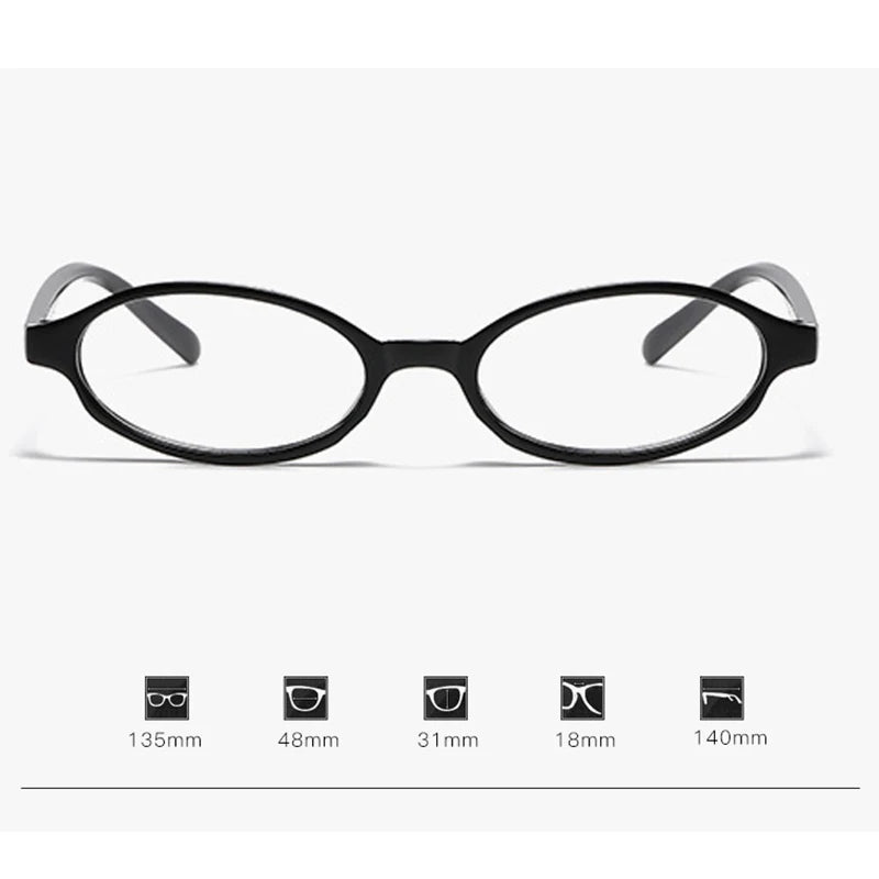 Women Retro Oval Glasses Y2K Japanese and Korean Girls Red Green Frame Glass Eyewear Decorative Computer Anti-blue Eyeglasses